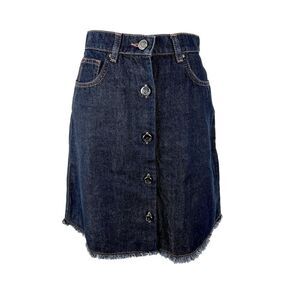 MASSIMO DUTTI Dark Denim Blue Knee-length Skirt (Size 4)